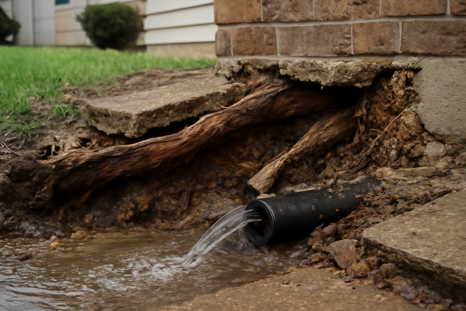 Tree Root Pipe Damage Water Removal in Andover, MN